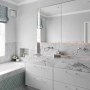 Notting Hill Mid-Century Townhouse | Master Bathroom, Bath and Vanity Detail | Interior Designers